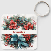 Pine Kreath mit Holly Christmas Schlüsselanhänger (Rückseite)