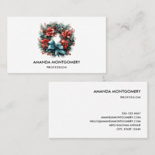 Pine Kreath mit Holly Christmas Visitenkarte