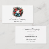 Pine Kreath mit Holly Christmas Visitenkarte (Vorne/Hinten)