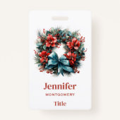 Pine Kreath mit Holly Festivals Weihnachten Ausweis (Vorderseite)