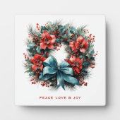 Pine Kreath mit Holly Festivals Weihnachten Fotoplatte (Vorderseite)