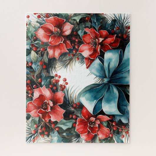 Pine Kreath mit Holly Festivals Weihnachten Puzzle (Vertikal)