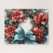 Pine Kreath mit Holly Festivals Weihnachten Puzzle (Horizontal)