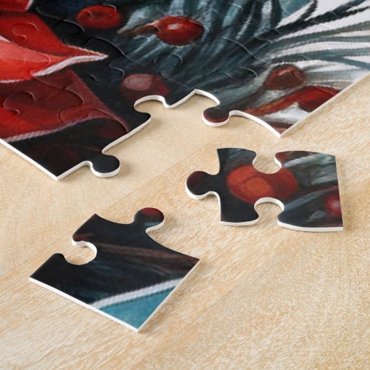 Pine Kreath mit Holly Festivals Weihnachten Puzzle (Seite)