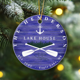 Pine Lake House Familienname Baumbestand Personali Keramik Ornament