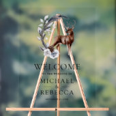 Pine Leaves Forest Deer Wedding Welcome Acrylschild (Neutral)