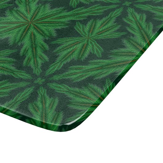 Pine Mandala Forest Glass Cutting Board Schneidebrett (Ecke)