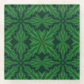 Pine Mandala Forest Glass Untersetzer (Vorderseite)