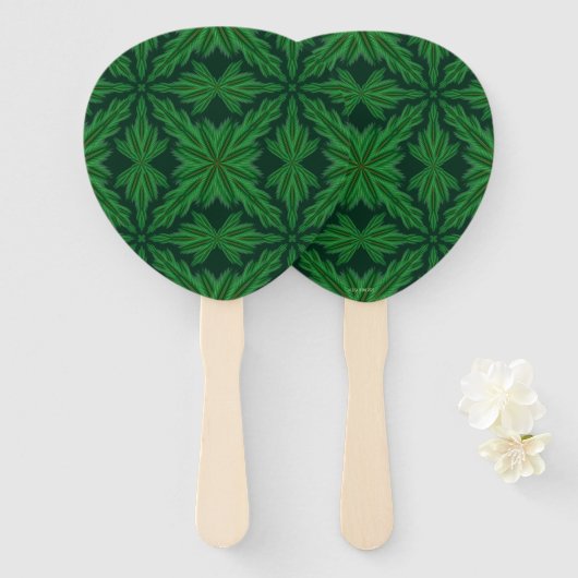 Pine Mandala Forest Hand Fan Fächer (Vorne und Hinten)