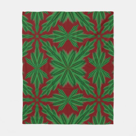 Pine Mandala Garnet Fleece Blanket (3 Größen) (Vorderseite)
