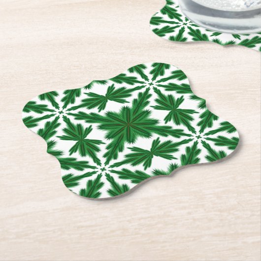 Pine Mandala Paper Untersetzer (angewinkelt)
