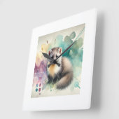 Pine Marten 081024AREF112 - Watercolor Quadratische Wanduhr (Winkel)