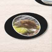 Pine Marten auf Log Paper Untersetzer (Angewinkelt)