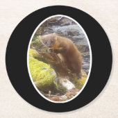 Pine Marten auf Log Paper Untersetzer (Vorderseite)
