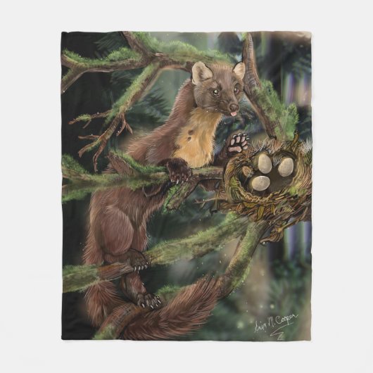 Pine Marten Fleecedecke (Vorderseite)