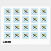 Pine Marten Herbst Leaves Buchzeichen Quadratischer Aufkleber (Blatt)