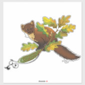 Pine Marten Herbstleaves Aufkleber (Blatt)