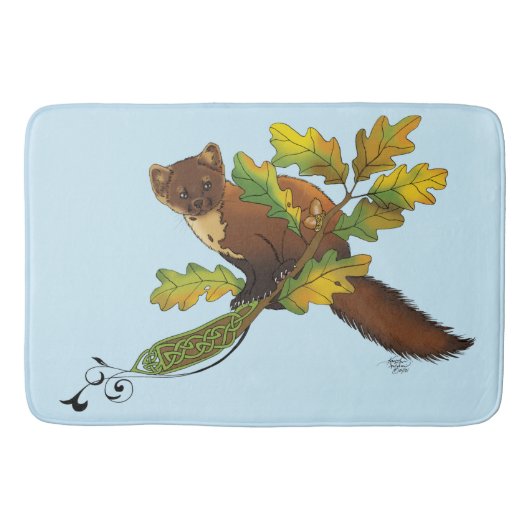 Pine Marten Herbstleaves Badematte (Vorderseite)
