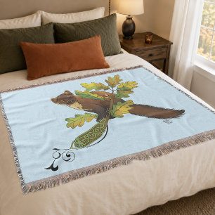 Pine Marten Herbstleaves Decke