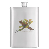 Pine Marten Herbstleaves Flachmann (Vorderseite)