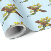 Pine Marten Herbstleaves Geschenkpapier (Rolleneckpunkt)