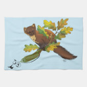 Pine Marten Herbstleaves Geschirrtuch (Horizontal)