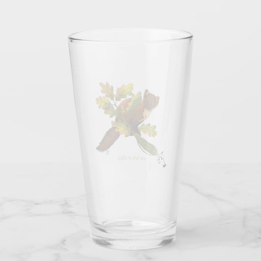 Pine Marten Herbstleaves Glas (Rückseite)
