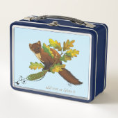 Pine Marten Herbstleaves Metall Brotdose (Vorderseite)