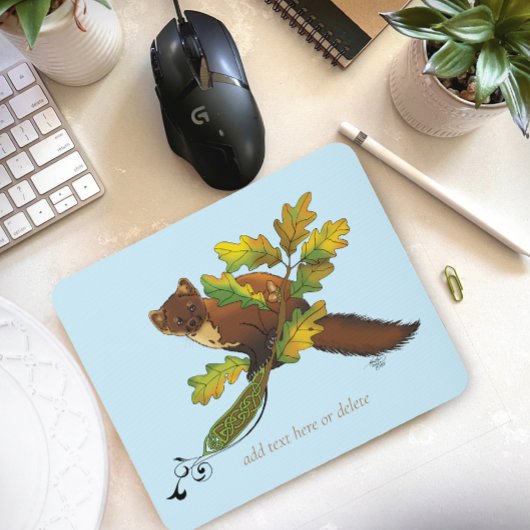 Pine Marten Herbstleaves Mousepad