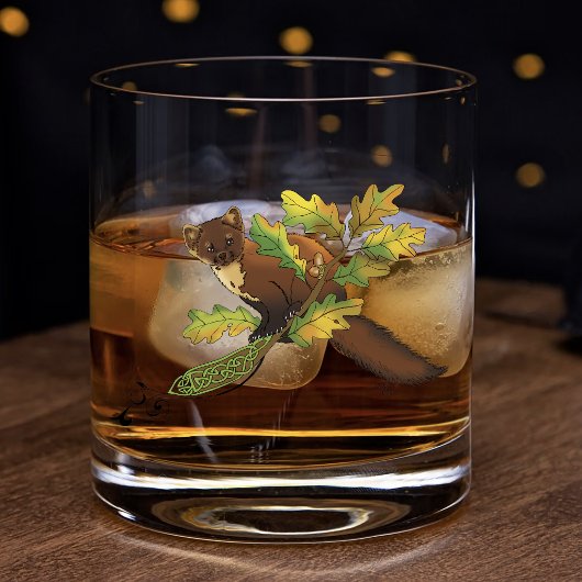 Pine Marten Herbstleaves Whiskyglas