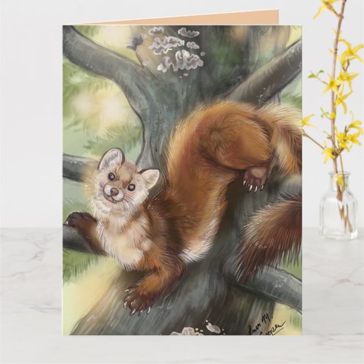 Pine Marten Karte (Gelbe Blume)
