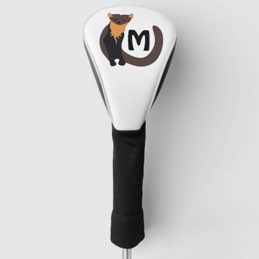 Pine-Marten-Monogramm Golf Headcover (Vorderseite)