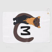 Pine-Marten-Monogramm Golfhandtuch (Horizontal)