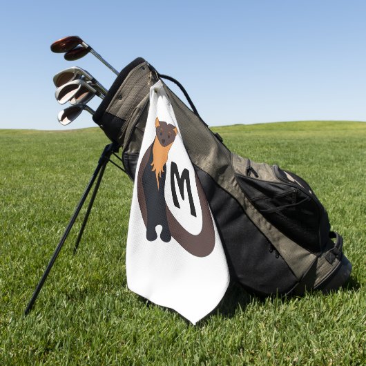 Pine-Marten-Monogramm Golfhandtuch (Gras)
