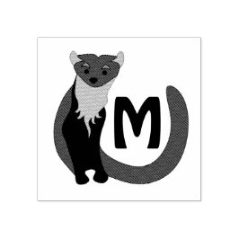 Pine-Marten-Monogramm Gummistempel
