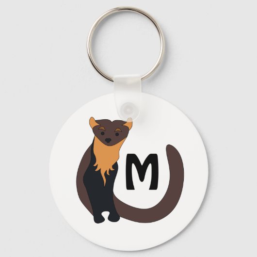 Pine-Marten-Monogramm Schlüsselanhänger (Vorderseite)