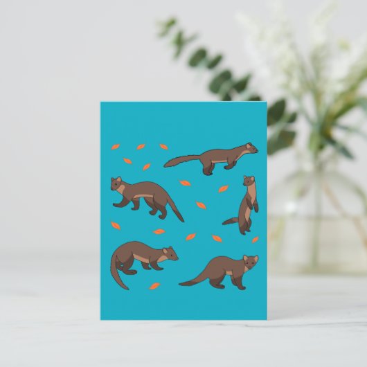 Pine Martens Postkarte (Stehend Vorderseite)