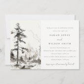Pine Mountain Landschaft Sketch Probe Abendessen Einladung (Vorderseite)