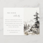 Pine Mountain Landschaft Skizze Hochzeit Details Begleitkarte (Vorderseite)