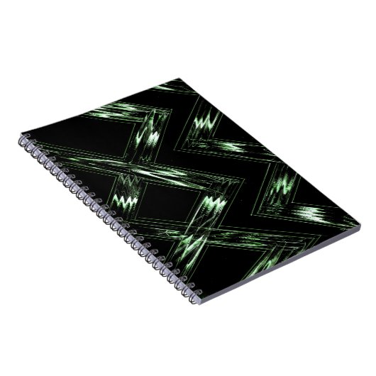 Pine-Muster in grün bis schwarz Notizblock (Rechte Seite)