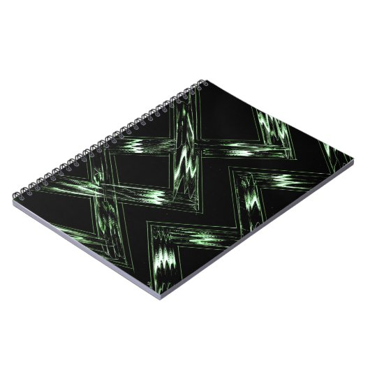 Pine-Muster in grün bis schwarz Notizblock (Linke Seite)