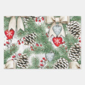 Pine-Nadeln für Weihnachten und Snowy-Pine-Kegel Geschenkpapier Set (Vorderseite 2)