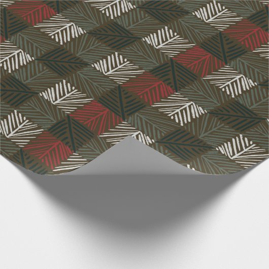 Pine Needle Kariert Geschenkpapier (Ecke)