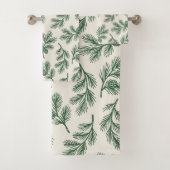 Pine Needle Lane - Botanical Pinecone Pattern Badhandtuch Set (Insitu)