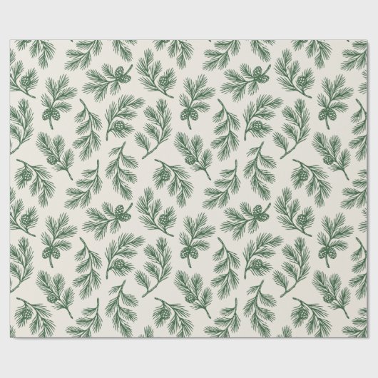 Pine Needle Lane - Botanical Pinecone Print Geschenkpapier (Flach)