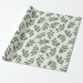 Pine Needle Lane - Botanical Pinecone Print Geschenkpapier