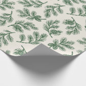 Pine Needle Lane - Botanical Pinecone Print Geschenkpapier (Ecke)