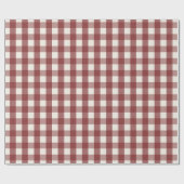 Pine Needle Lane Gingham - Berry Red & Soft Cream Geschenkpapier (Flach)