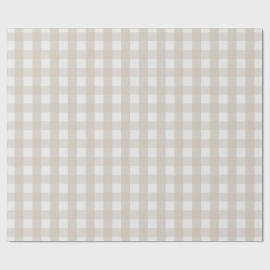 Pine Needle Lane Gingham - Stone Beige Geschenkpapier (Flach)