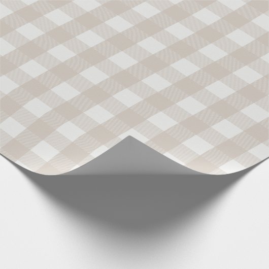 Pine Needle Lane Gingham - Stone Beige Geschenkpapier (Ecke)